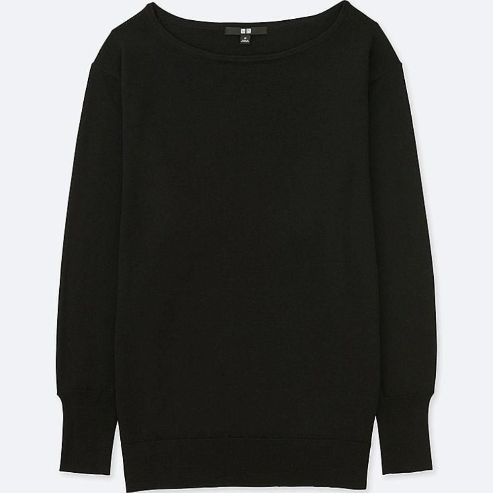 WOMEN EXTRA FINE MERINO BOXY BOAT NECK SWEATER